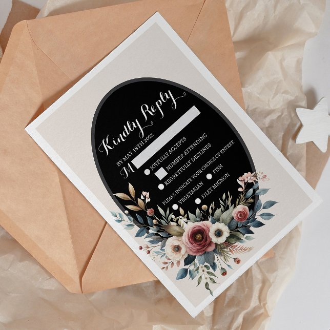 Resposta de Casamento Rústico Floral Clássico Eleg (Criador carregado)