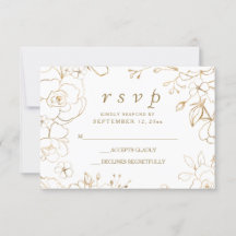 Resposta de Casamento Simples Elegante Floral Dour
