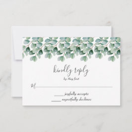 Resposta de Casamento Verde Botânico de Eucalipto