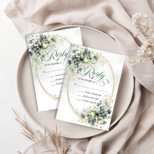 Resposta de casamento verde empoeirado botânico do