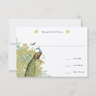 Resposta de Casamento Vintage Birds Lagoon Endive