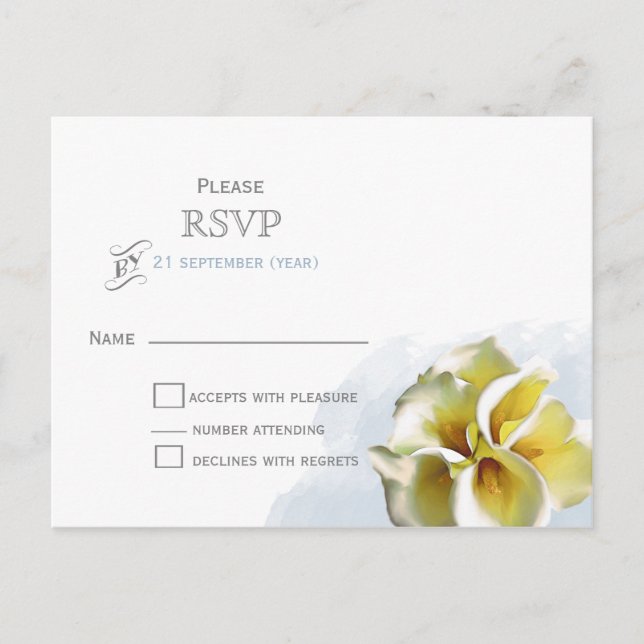 resposta de convite de casamento floral lírios-de- (Frente)