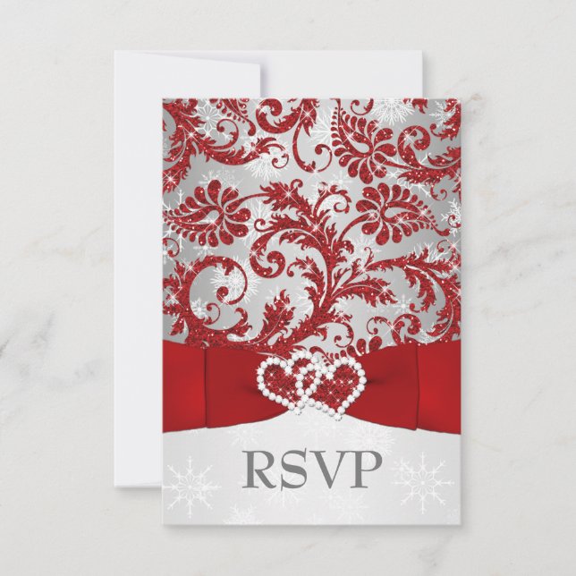 Resposta de Convite de Casamento Winter Wonderland (Frente)