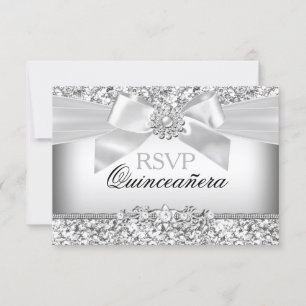 Resposta de Convite de Quinceanera com Lantejoulas
