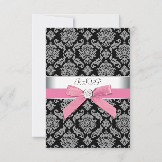 Resposta de damasco rosa e preto (Frente)