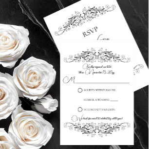 Resposta de Elegância com Florescer Preto e Branco