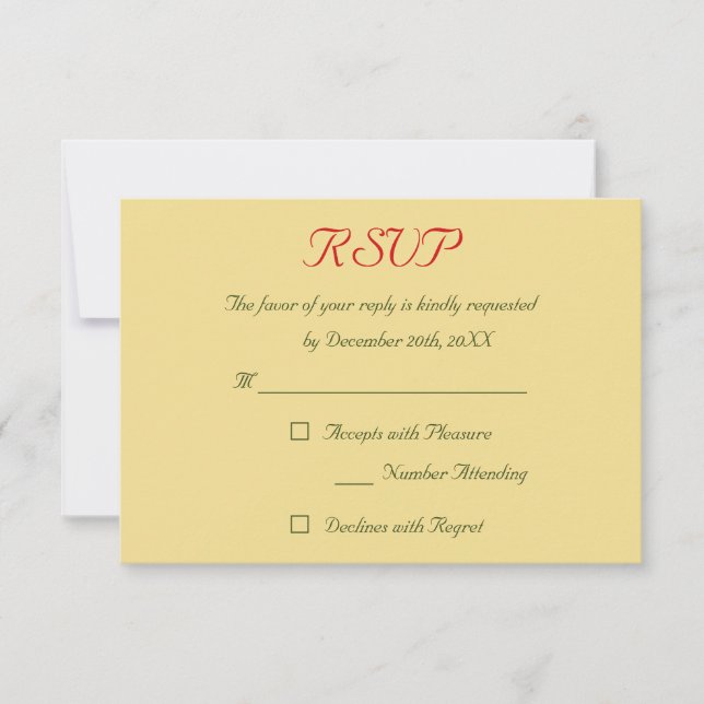 Resposta de Presença para Férias de Natal Casament (Frente)