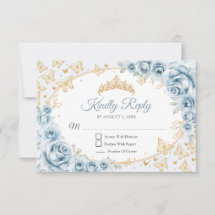 Resposta de Quinceanera Baby Blue Gold