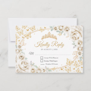Resposta de Quinceanera Creme Dourado