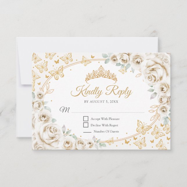 Resposta de Quinceanera Creme Dourado (Frente)
