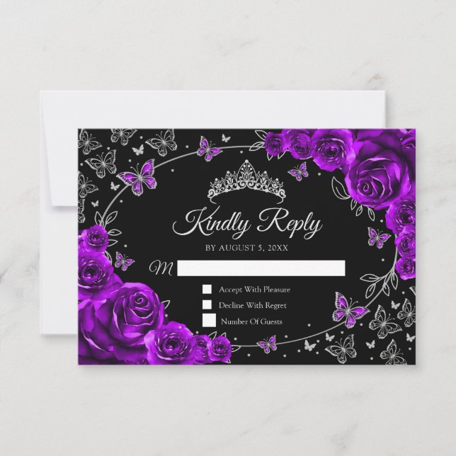 Resposta de Quinceanera Prata Roxa (Frente)