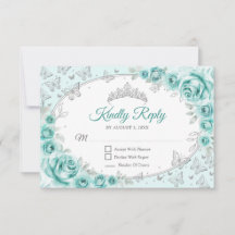 Resposta de Quinceanera Prata Turquesa