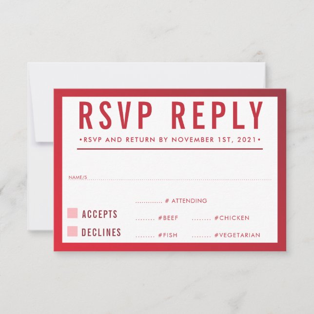 RESPOSTA DE RESPOSTA DE RSVP gradiente moderno bur (Frente)