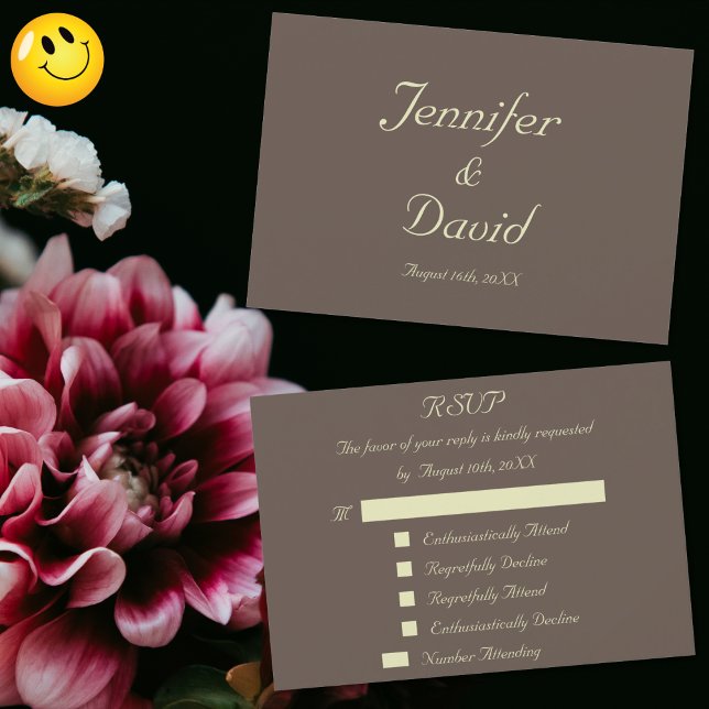 Resposta de resposta divertida Convite RSVP de Cas (Fun Reply Response Custom Wedding RSVP Invitation)