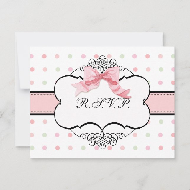 Resposta de RSVP Bat Mitzvah - Arco francês Dot Sw (Frente)