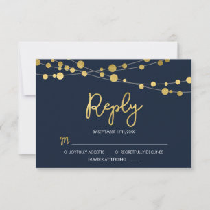 Resposta de RSVP de Cadeias Azuis Elegantes