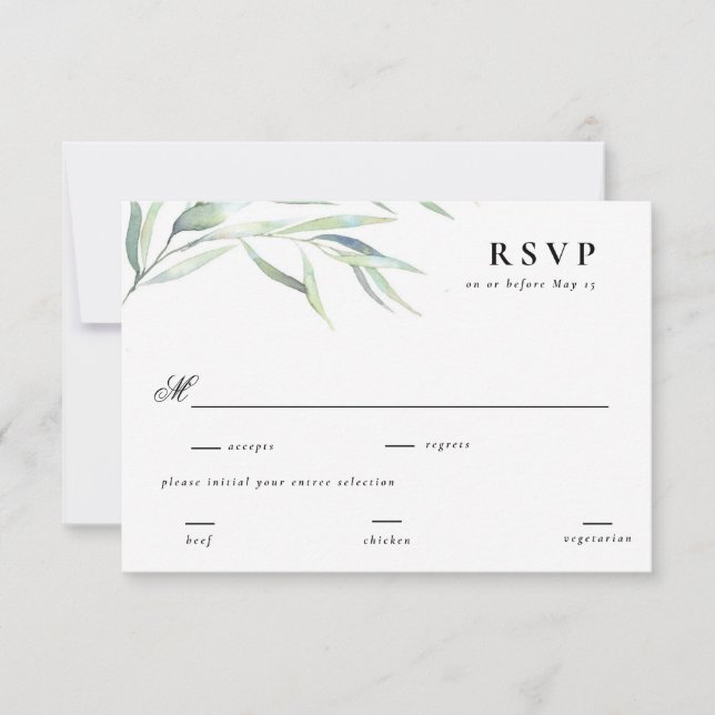 Resposta de RSVP de Casamento com Vegetação Exuber (Frente)