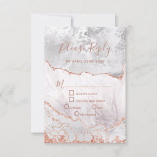 Resposta de RSVP de Casamento de Agato Dourado Bra