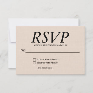 Resposta de RSVP de Casamento de Linho Moderna