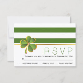 Resposta de RSVP de casamento de listras verdes e 