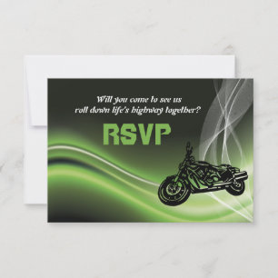 Resposta de RSVP de casamento de motociclista/ mot