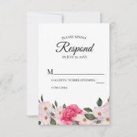 Resposta de RSVP de Casamento de Rosas Brancas de 