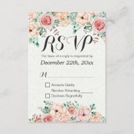 Resposta de RSVP de Casamento de Script Floral e D
