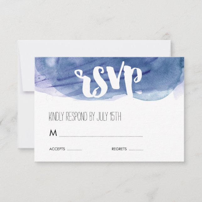 Resposta de RSVP de Casamento de Wash de Cor de Ág (Frente)