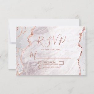 Resposta de RSVP de casamento em Ágata Dourada Ros