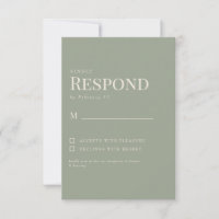 Resposta de RSVP de casamento Simple Sage