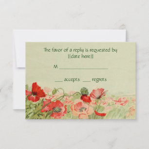 Resposta de RSVP de Casamento Vintage, Flores de P