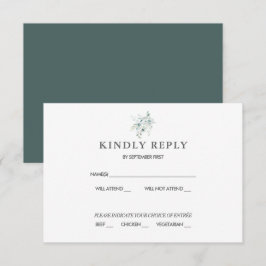 Resposta de RSVP de convite de casamento Blue Gree