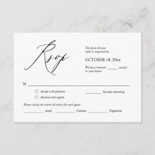 Resposta de RSVP de Convite de Casamento, Cartão d