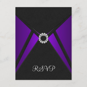 Resposta de RSVP de Diamante Preto Roxo