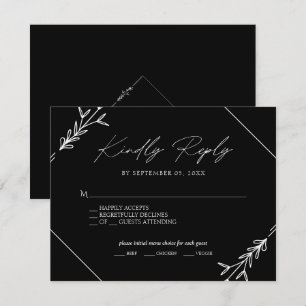 Resposta de RSVP de Escolha de Menu de Casamento P