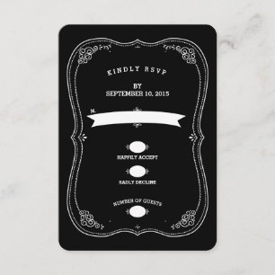 Resposta de RSVP de Suporte de Vintagem de Chalkbo