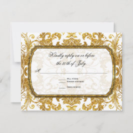 Resposta de RSVP de Vintagem de Tíquete de Glitter
