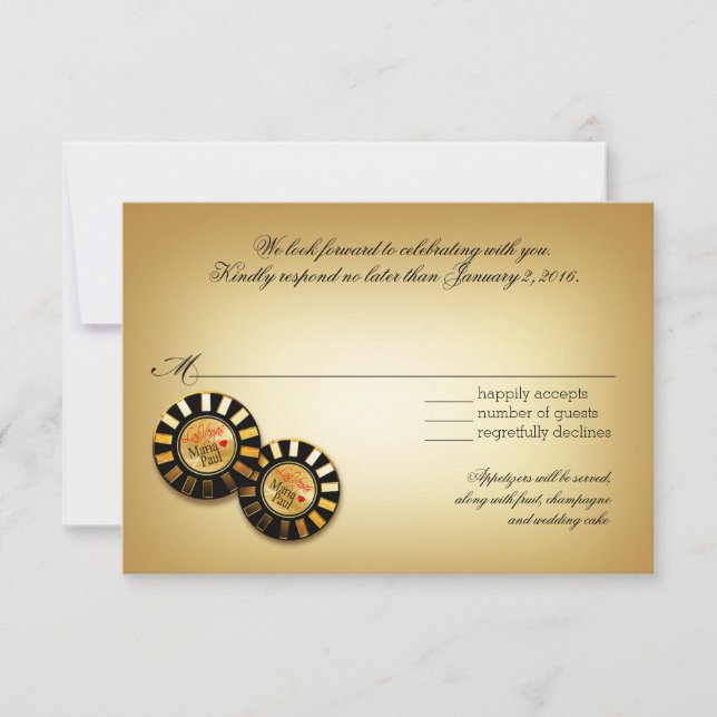 Resposta de RSVP de VIP de Las Vegas | vermelho (Frente)