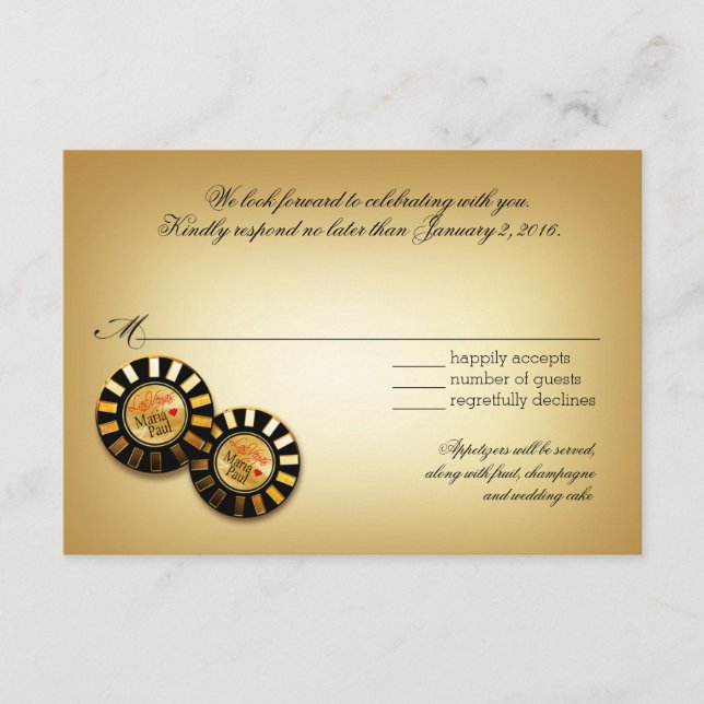 Resposta de RSVP de VIP de Las Vegas | vermelho (Frente)