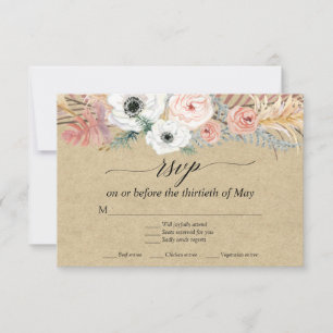Resposta de RSVP Floral Branco Boho Capim Pampas P