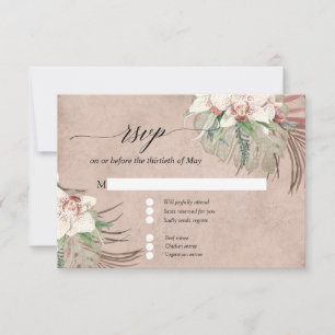 Resposta de RSVP Floral Tropical de Orquídea Branc