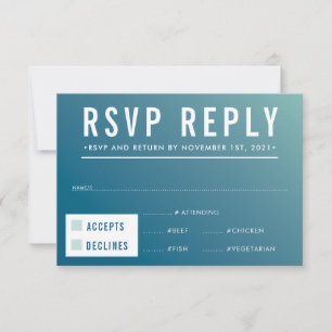 RESPOSTA DE RSVP gradiente azul menta moderno