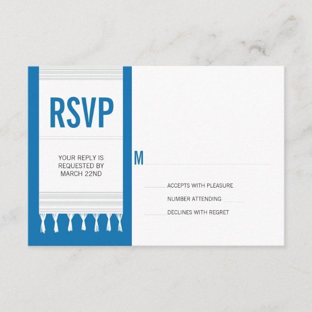 Resposta de RSVP Mitzvah, Bar de Talentos Azul Bra (Frente)