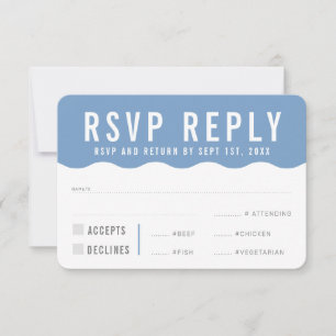 RESPOSTA DE RSVP moderna ousada fofa onda azul