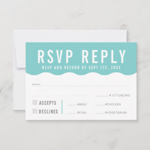 RESPOSTA DE RSVP moderna ousada fofa onda menta