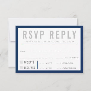 RESPOSTA DE RSVP moderna ousada menino azul marinh