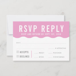 RESPOSTA DE RSVP moderno negrito fofo onda rosa