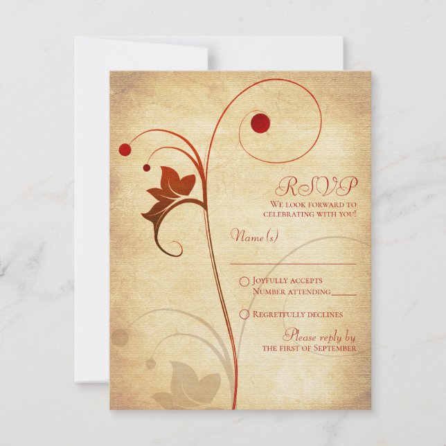 Resposta de RSVP para Casamento de Bagas de Videir (Frente)