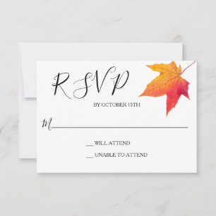 Resposta de RSVP para Casamento Elegante de Folhas