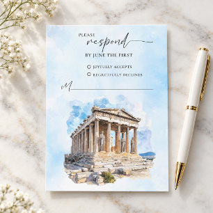 Resposta de RSVP para Casamento Grego no Partenon